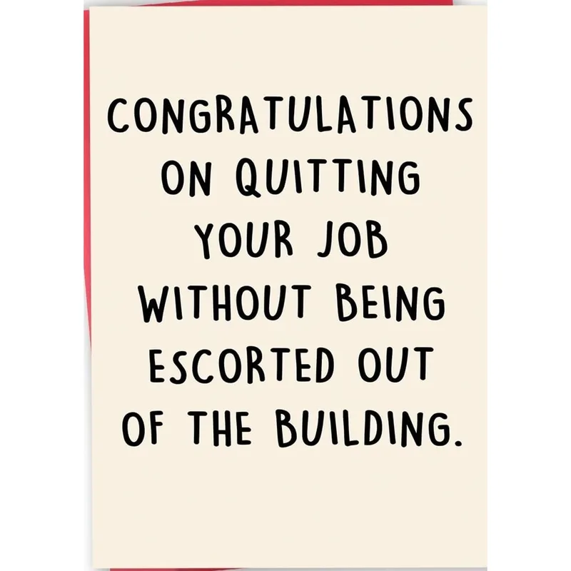 Leaving Work Card: A Witty Send-Off for a Coworker