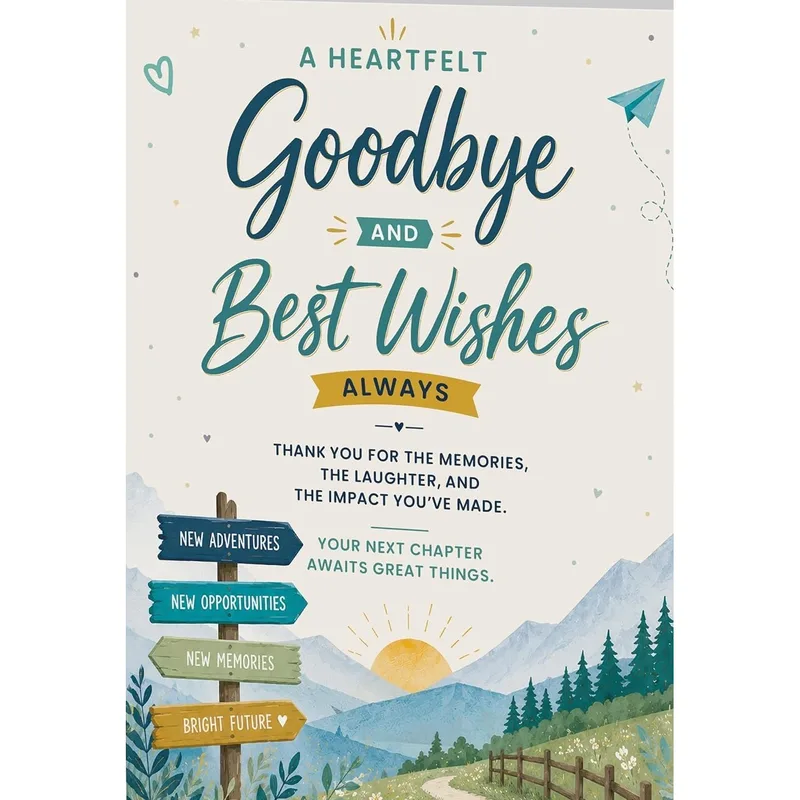 Goodbye Best Wishes Card for Your Farewell Moment