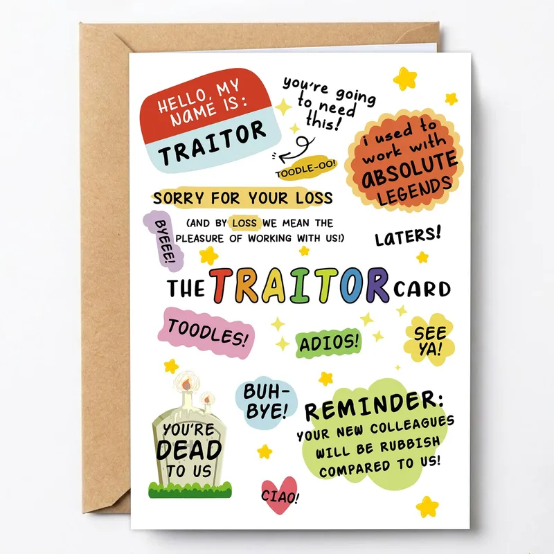 Traitor Leaving Card for a Coworker Who Jumped Ship