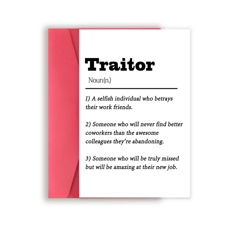 Funny Farewell Coworker Card: A Dictionary Joke for Leaving