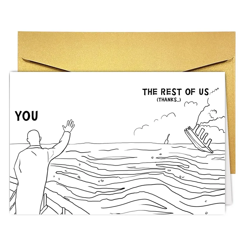 Sinking Ship Thank You Card for Coworkers and Friends