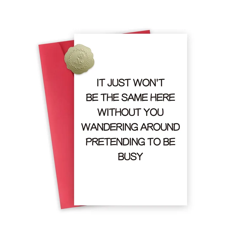 Pretending to Be Busy Card for Your Departing Coworker