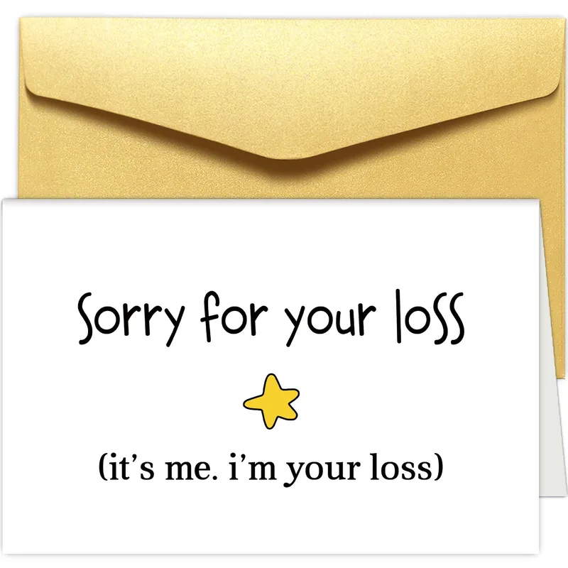 Sarcastic Sympathy Card with a Yellow Star and a Dry Joke