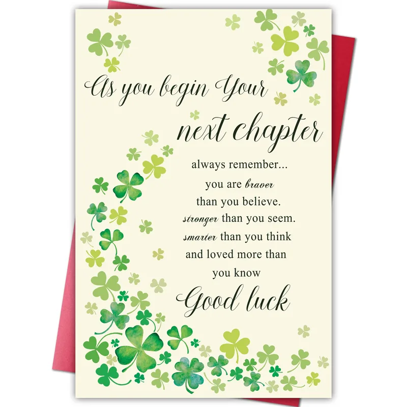 Shamrock Good Luck Card for a New Chapter