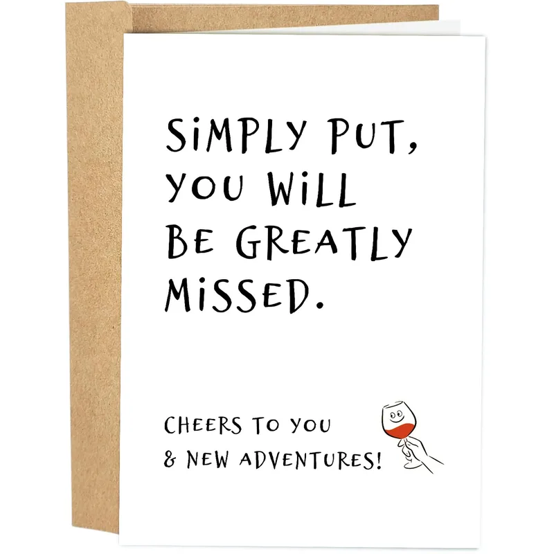 Retirement Wine Card: Simply Put, You Will Be Missed