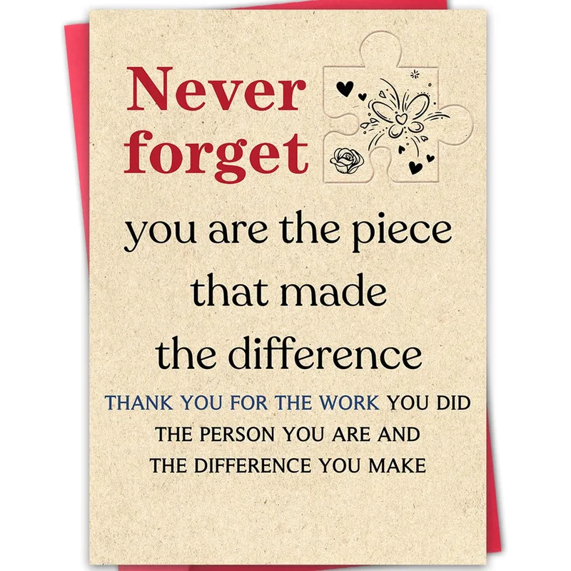 Puzzle Piece Thank You Card for Your Coworker or Mentor