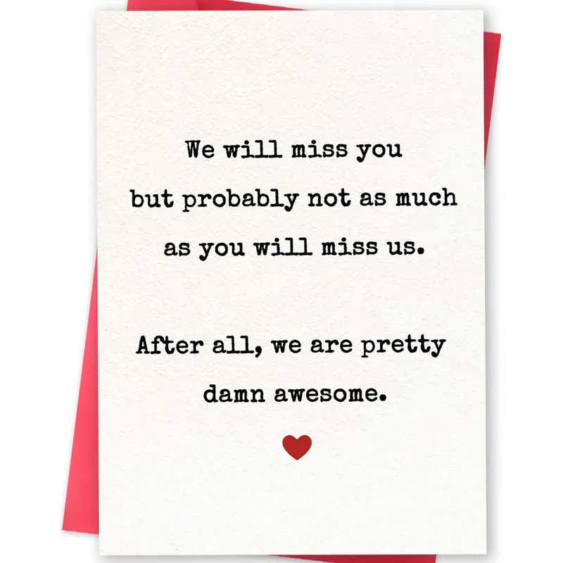 We Will Miss Card for a Coworker Who Is Leaving Your Team