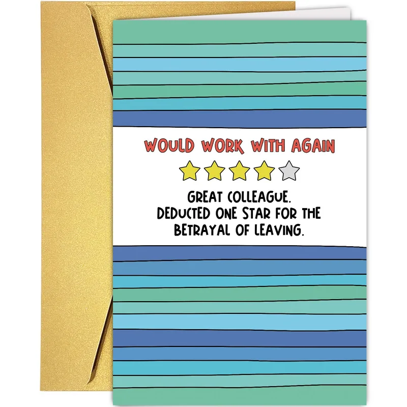 Colleague Farewell Card: Would Work With Again, Four Stars