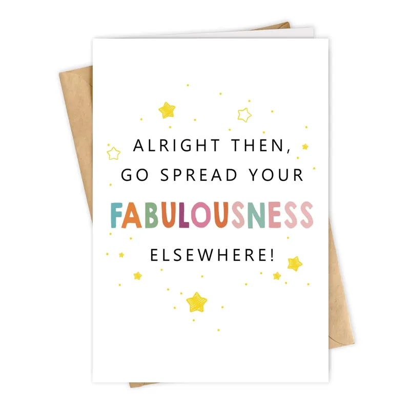 Spread Your Fabulousness Card for a Farewell Coworker