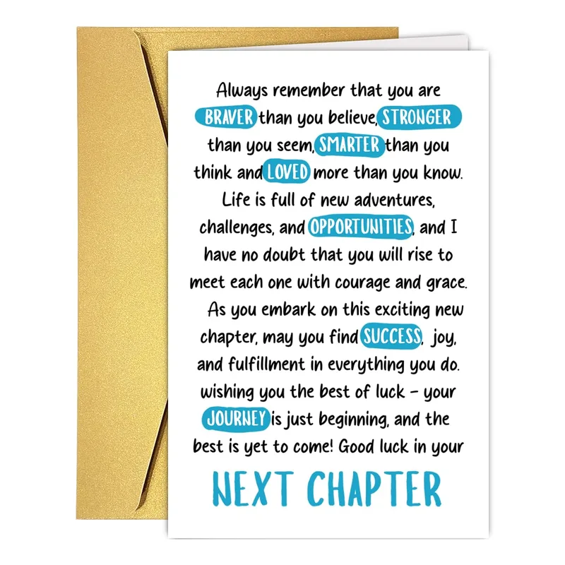 Good Luck Journey Card: Words for Your Next Chapter