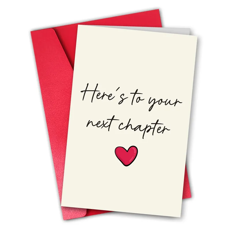 Minimal Script Heart Card for a Coworker Leaving