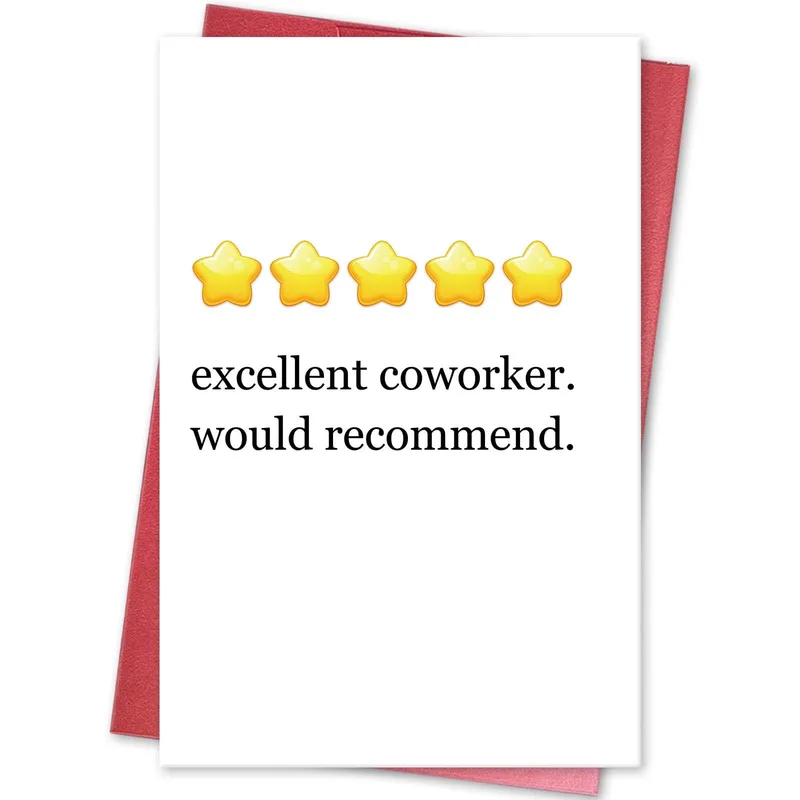 Five Star Coworker Card: Excellent Coworker, Would Recommend