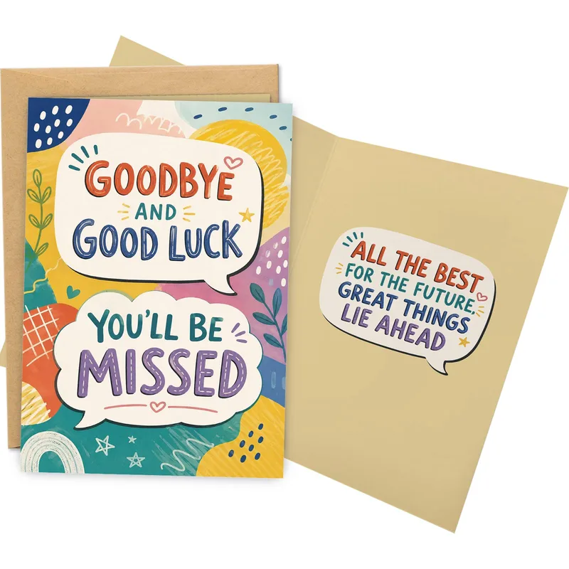 Colorful Abstract Speech Bubbles Card for Your Farewell