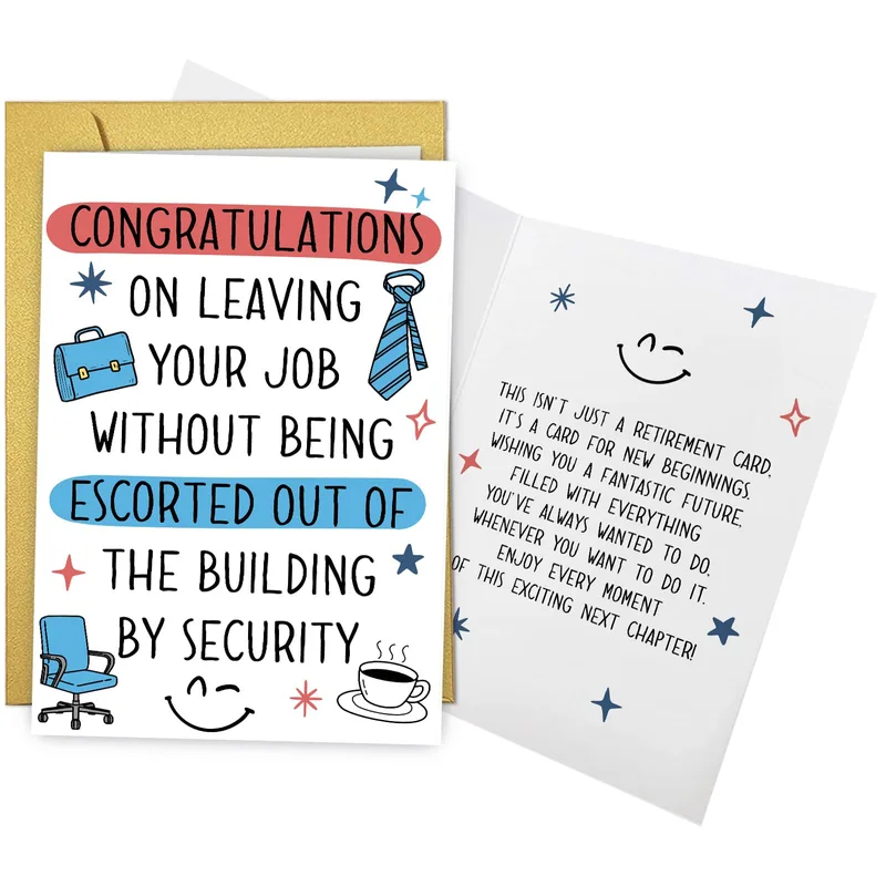 Fired Coworker Card: Congrats on Leaving Without a Security Escort