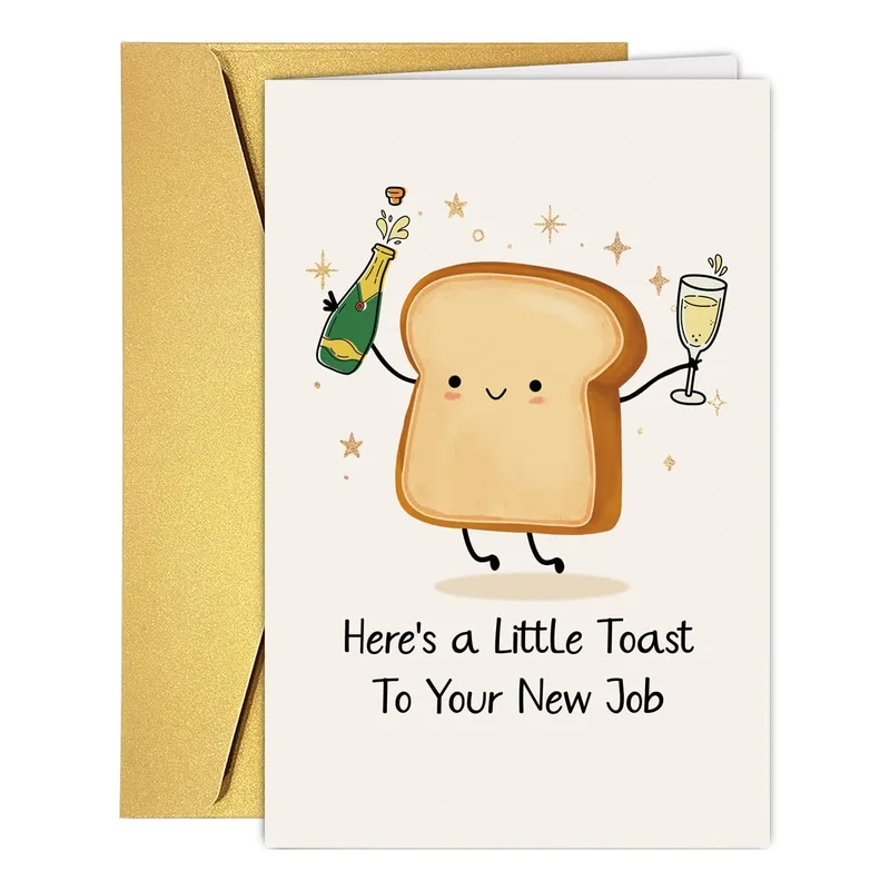 Toast to Your New Job Card: A Bubbly Congrats