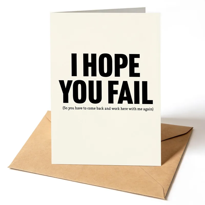 I Hope You Fail Card for Coworkers Leaving Work