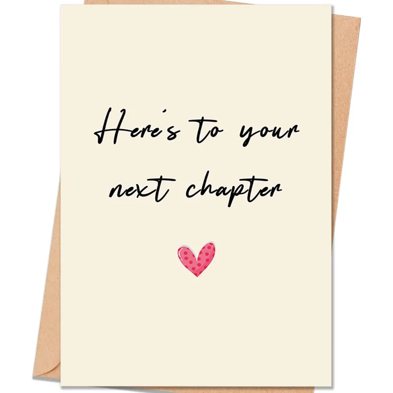Pink Polka Heart Card: Here's to Your Next Chapter