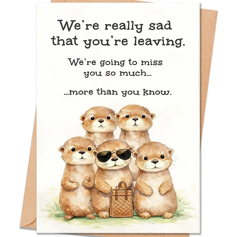 Farewell Otters Card for Your Coworker’s Big Send-Off