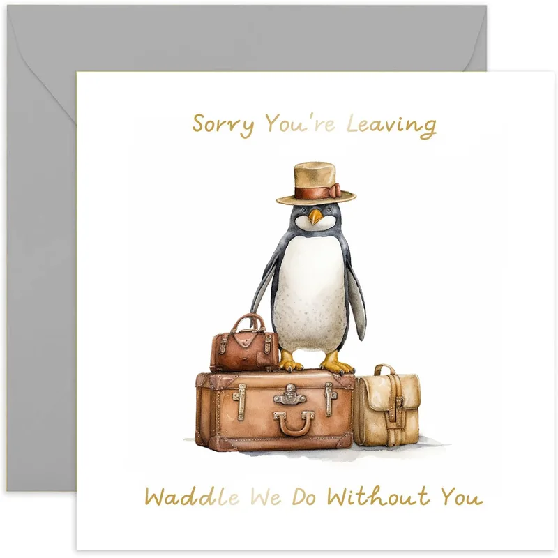 Farewell Penguin Card: Sorry You’re Leaving, Waddle We Do Without You