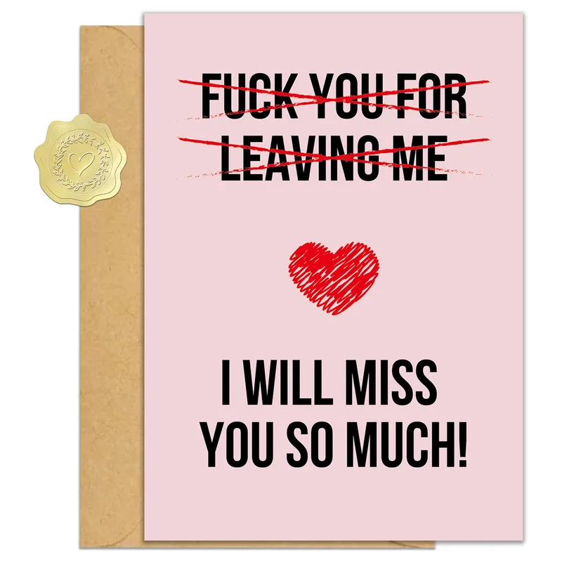Miss You So Much Card: A Bold Farewell With a Red Heart
