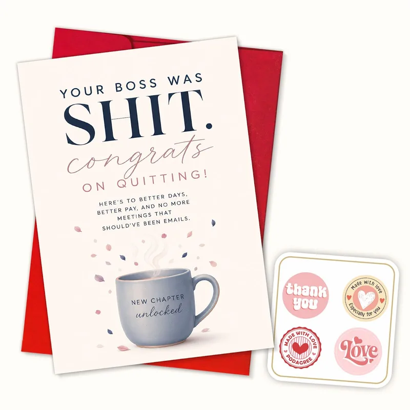 Boss Was Terrible Card for a Coworker Who Quit
