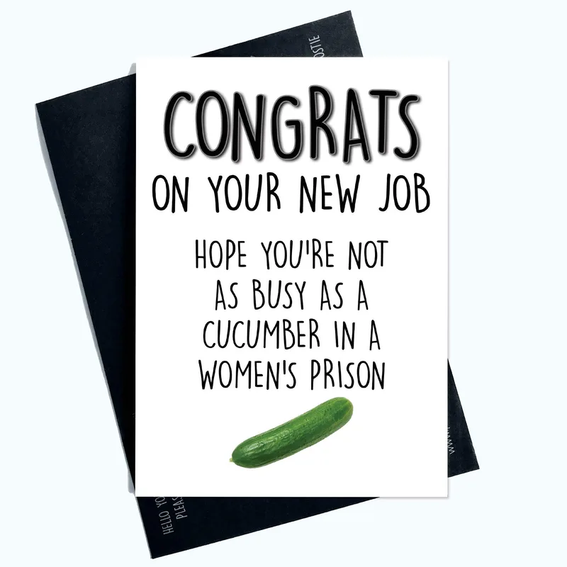 Busy Cucumber Card for a New Job Congrats