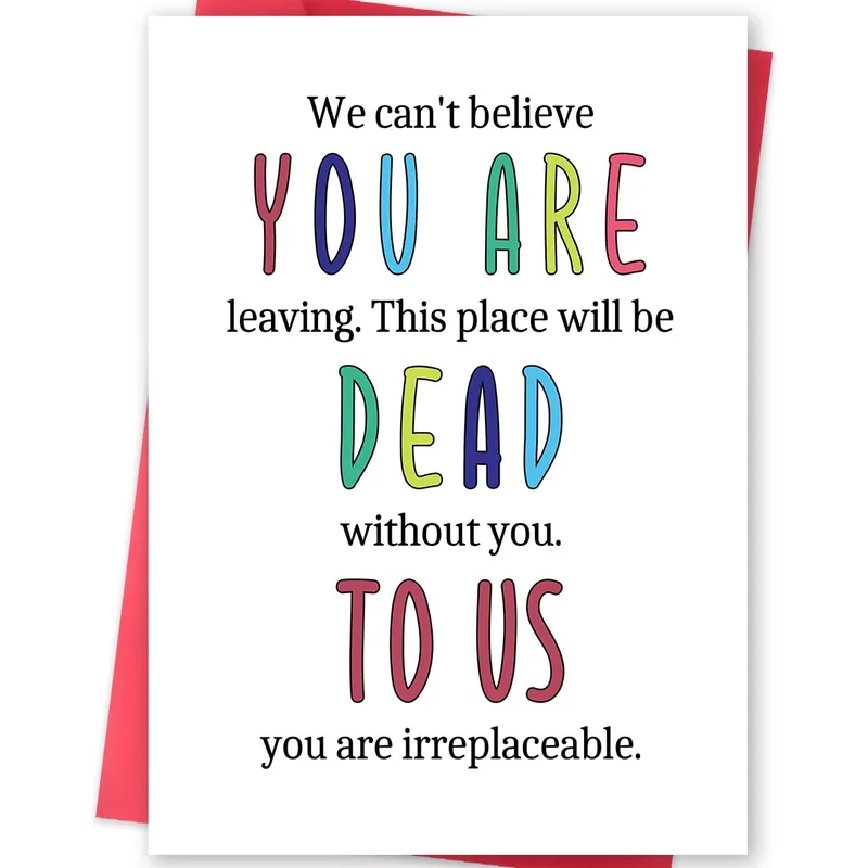 Funny Job Leaving Card: Dead Without You