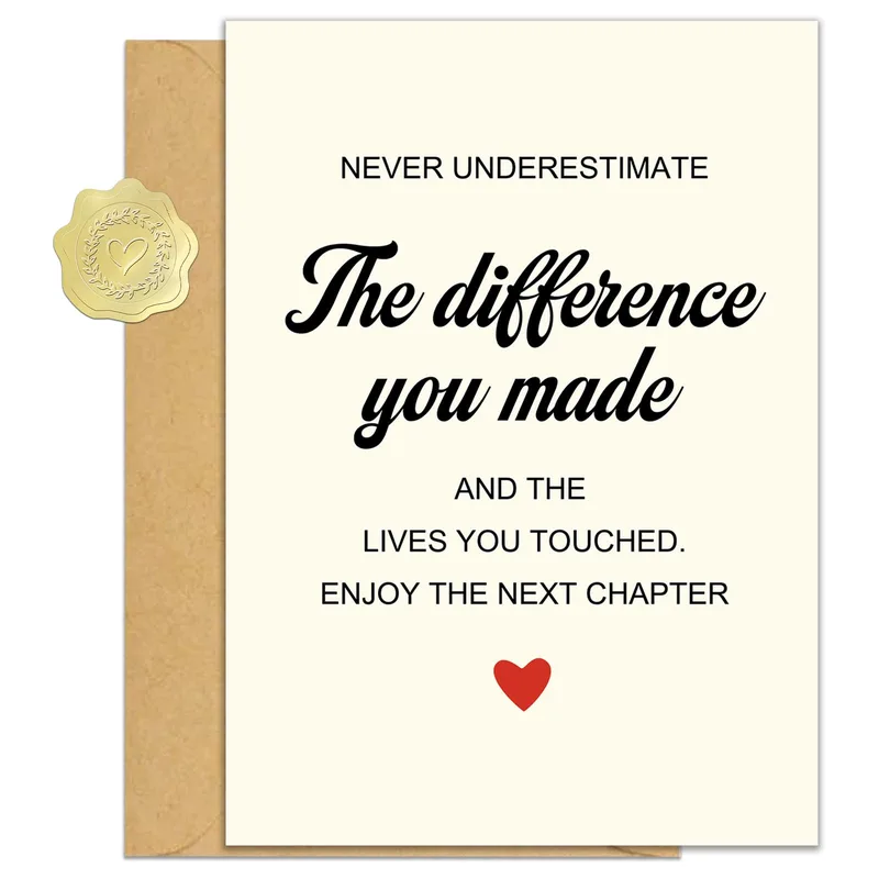 Cream Red Heart Card for a Coworker Leaving Your Team