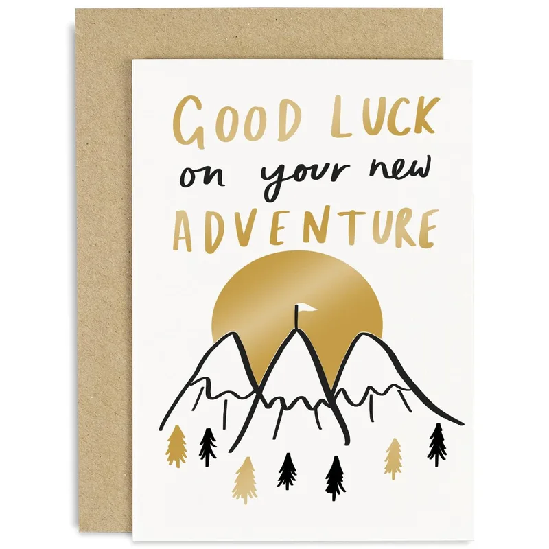 Good Luck Mountain Card for a New Adventure