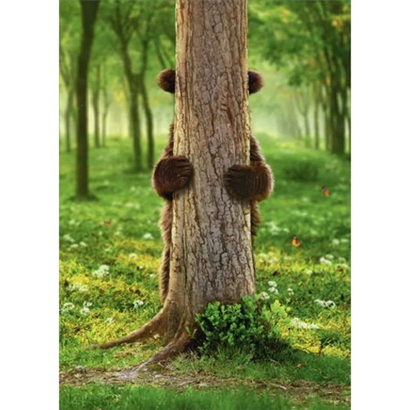 Bear Hugging Tree Card for a Farewell or Goodbye