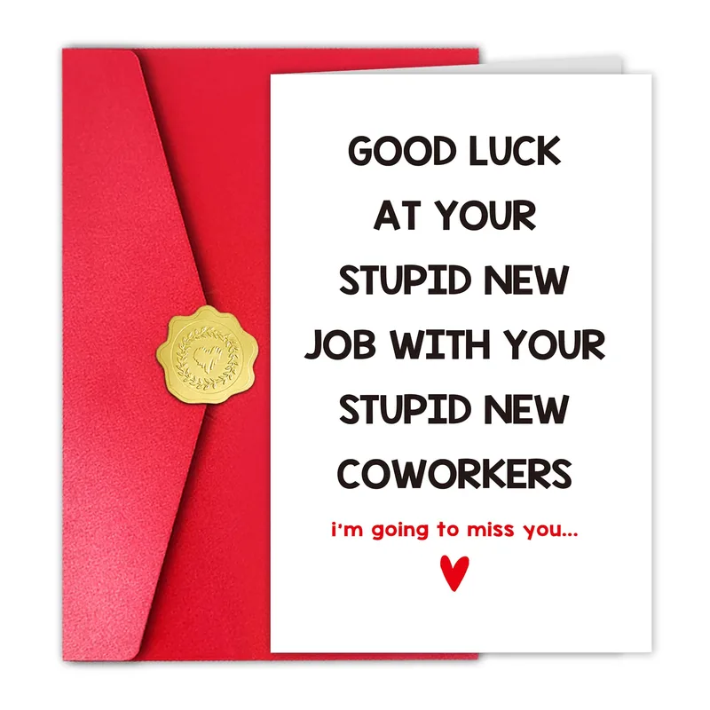 Red Envelope Gold Seal Card – Greeting Card in black
