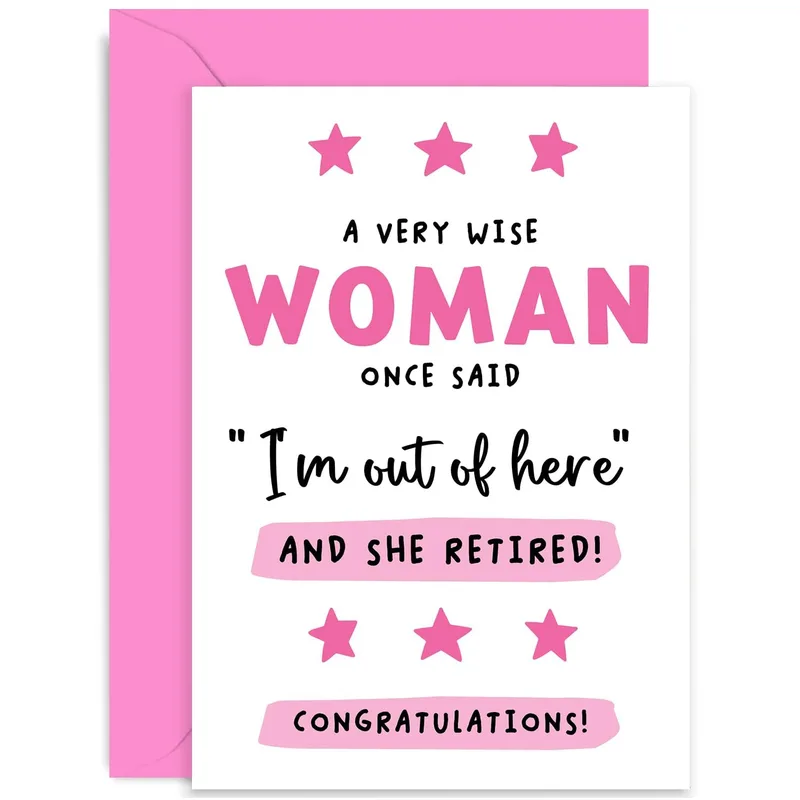 Out of Here Retirement Card for a Wise Coworker