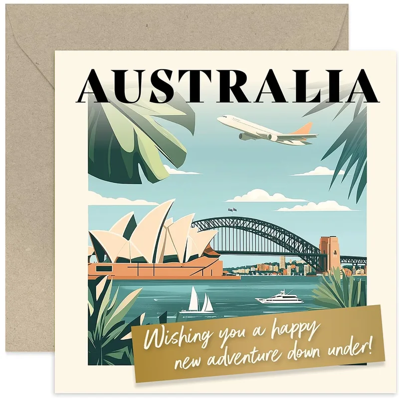 Down Under Farewell Card: Off to Australia