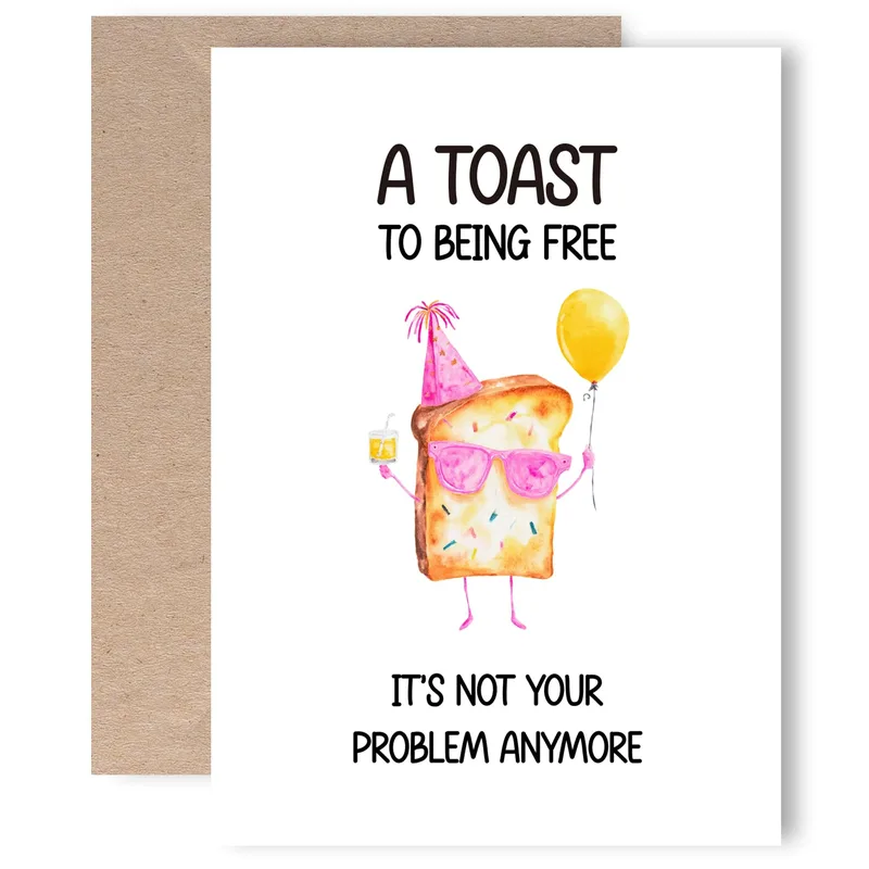 Divorce Party Card with a Toasting Bread Slice