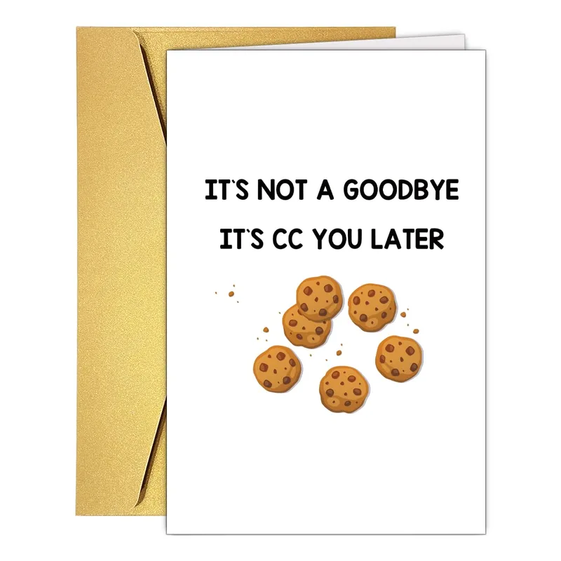 Chocolate Chip Goodbye Card for Coworkers and Friends