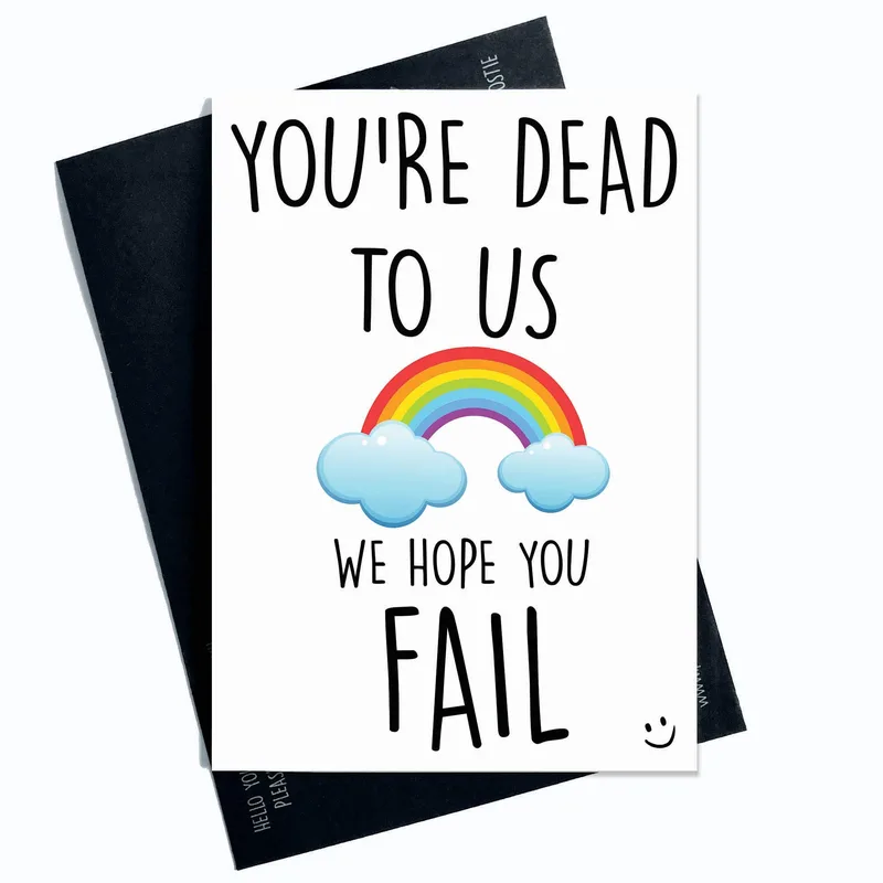 Sarcastic Good Luck Card with a Rainbow Twist