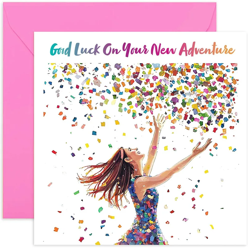 Confetti Celebration Card: Good Luck On Your New Adventure