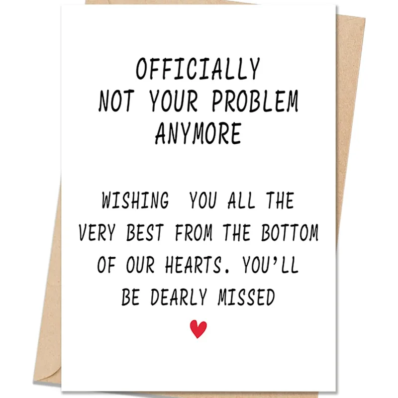 Officially Not Your Problem Card for a Departing Coworker