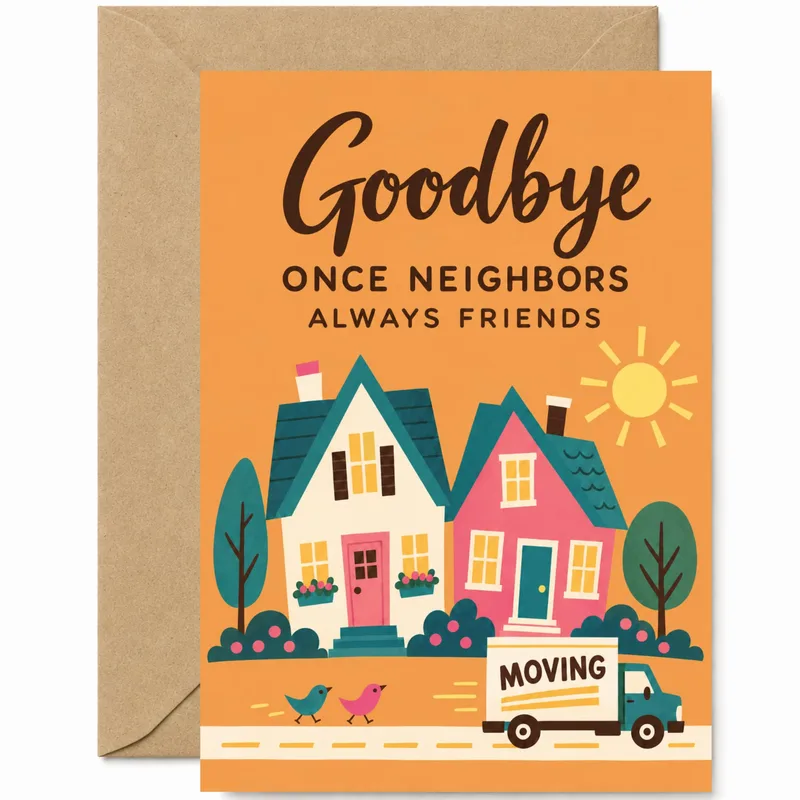 Moving Away Neighbor Card for a Farewell Hug