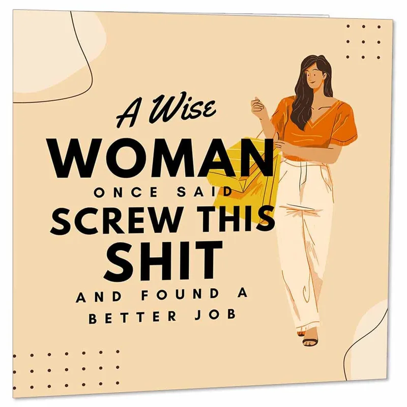 Woman Illustration Peach Background Card for a Coworker Leaving