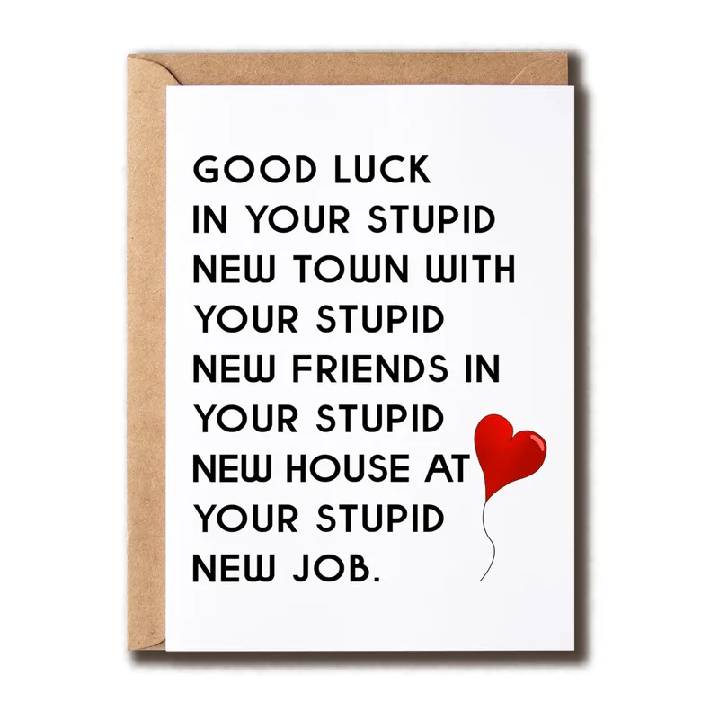 New Town Good Luck Card: A Funny Send-Off for a Move