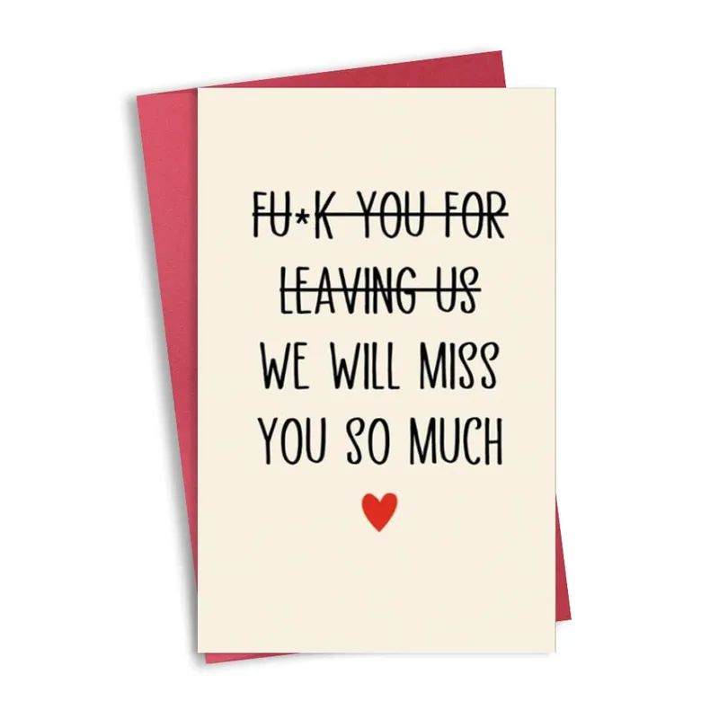 Fu K Card: A Bittersweet Farewell Greeting Card for Coworkers