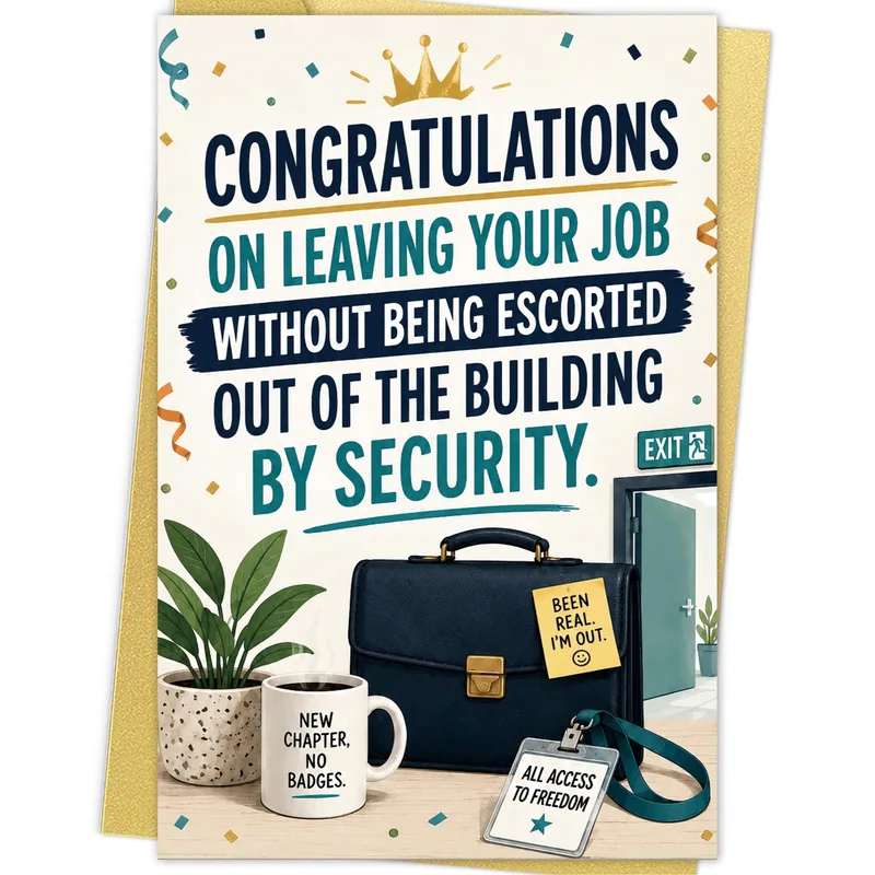 Congratulations On Leaving Card for a Coworker Who Exited Politely