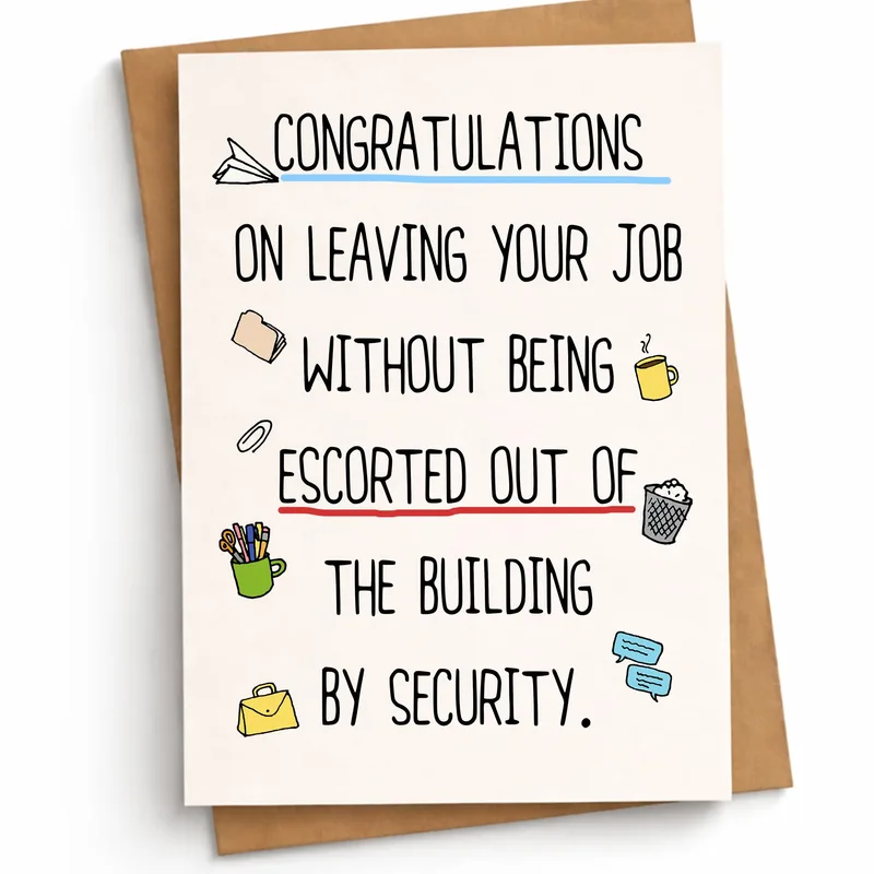 Fired from Job Card: Funny Leaving Card for Coworkers