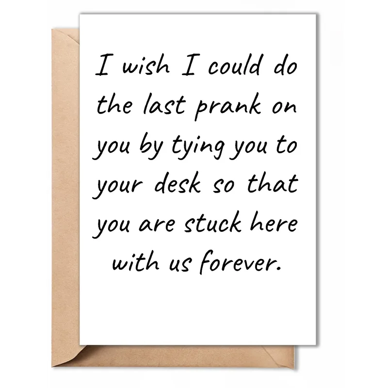 Farewell Prank Card for a Coworker Who Is Leaving