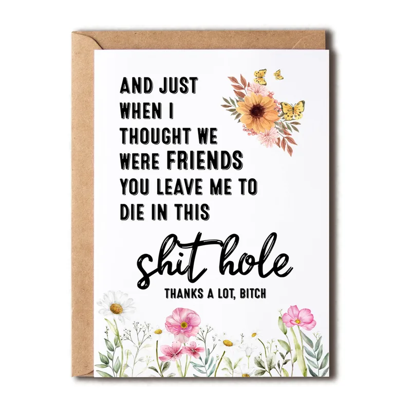 Friends Leave Me Card: Wildflower Goodbye for a Coworker