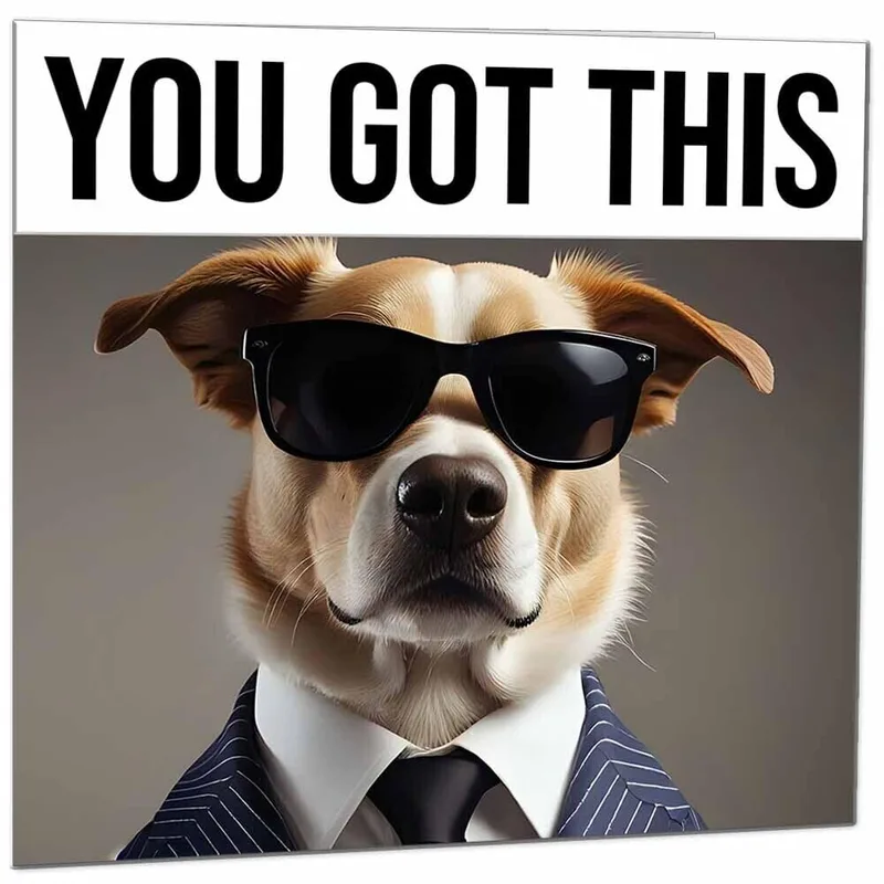 Encouragement Dog Card: You Got This Business Pooch Greeting