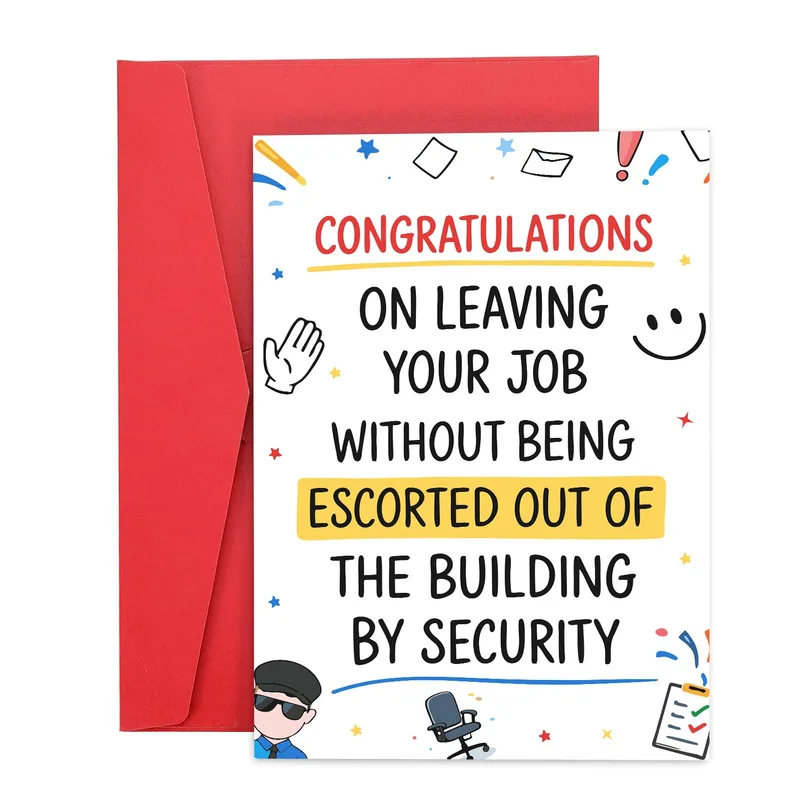 Fired Job Card: A Cheeky Send-Off With a Security Guard