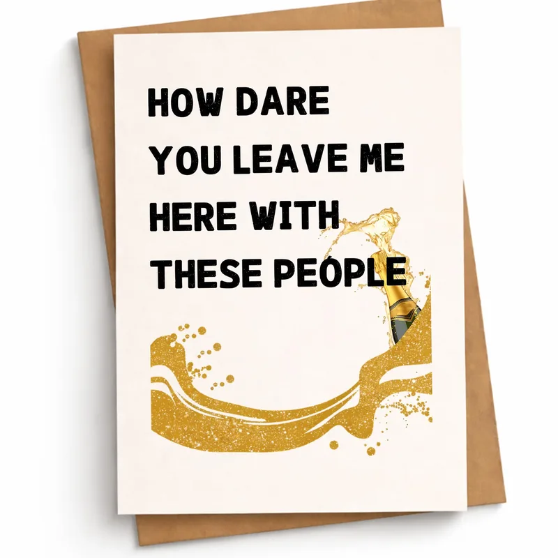 Farewell Champagne Card: a send-off with a sparkle