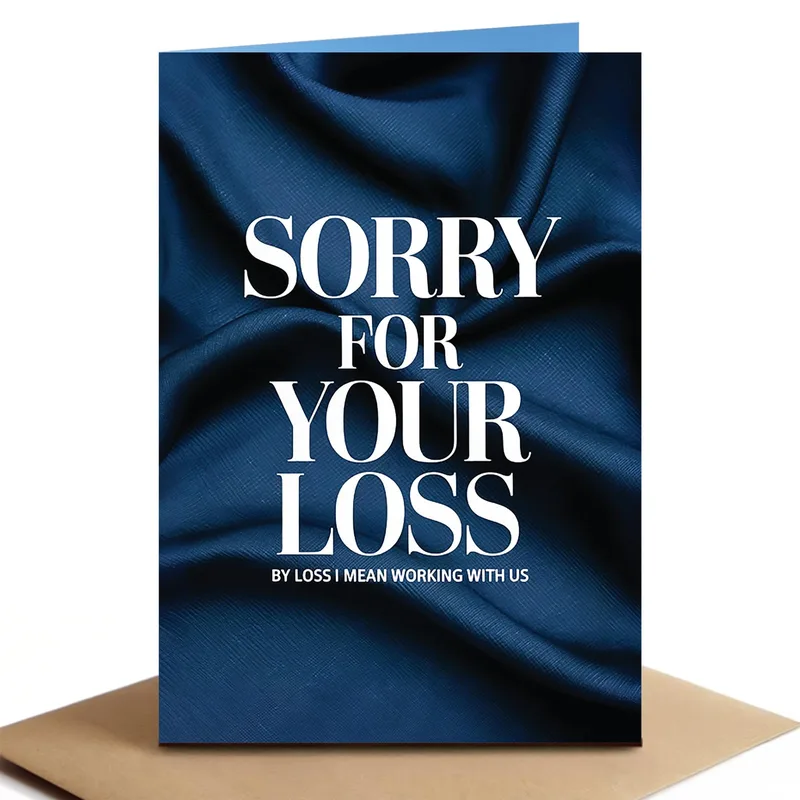 Navy Silk Fabric Texture Card for a Coworker Who Is Leaving